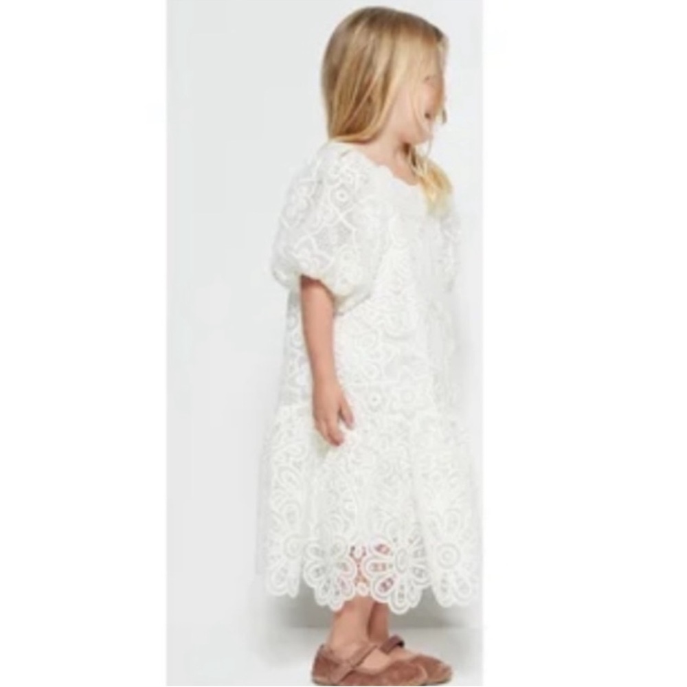 Jonathan Simkhai X Lelebelle Penelope Flower Girl White Lace Dress Sz 6 (Girl)
